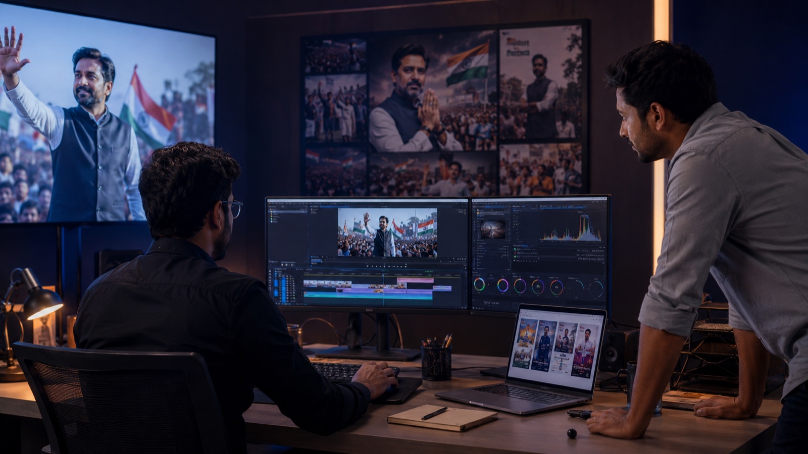 Political content studio and campaign creative planning